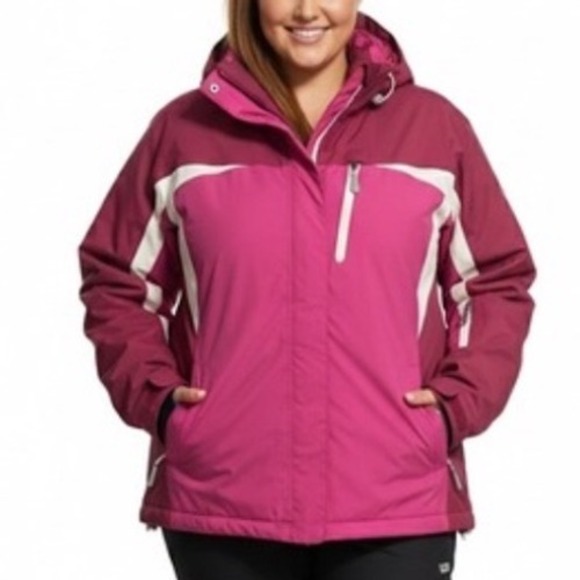 L.L. Bean Jackets & Blazers - LL Bean Wildcat Ski Jacket Womens XL Pink Burgundy Insulated Hooded Snow Coat‎